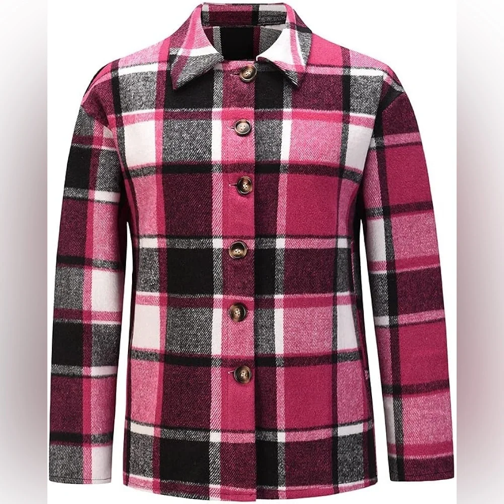 Vintage Wool Plaid Shacket Jacket Women's Lumberjack Jackets Jones New York - Picture 1 of 3
